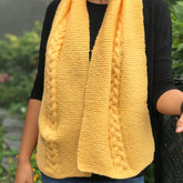 Hand-knitted Yellow Woollen Muffler