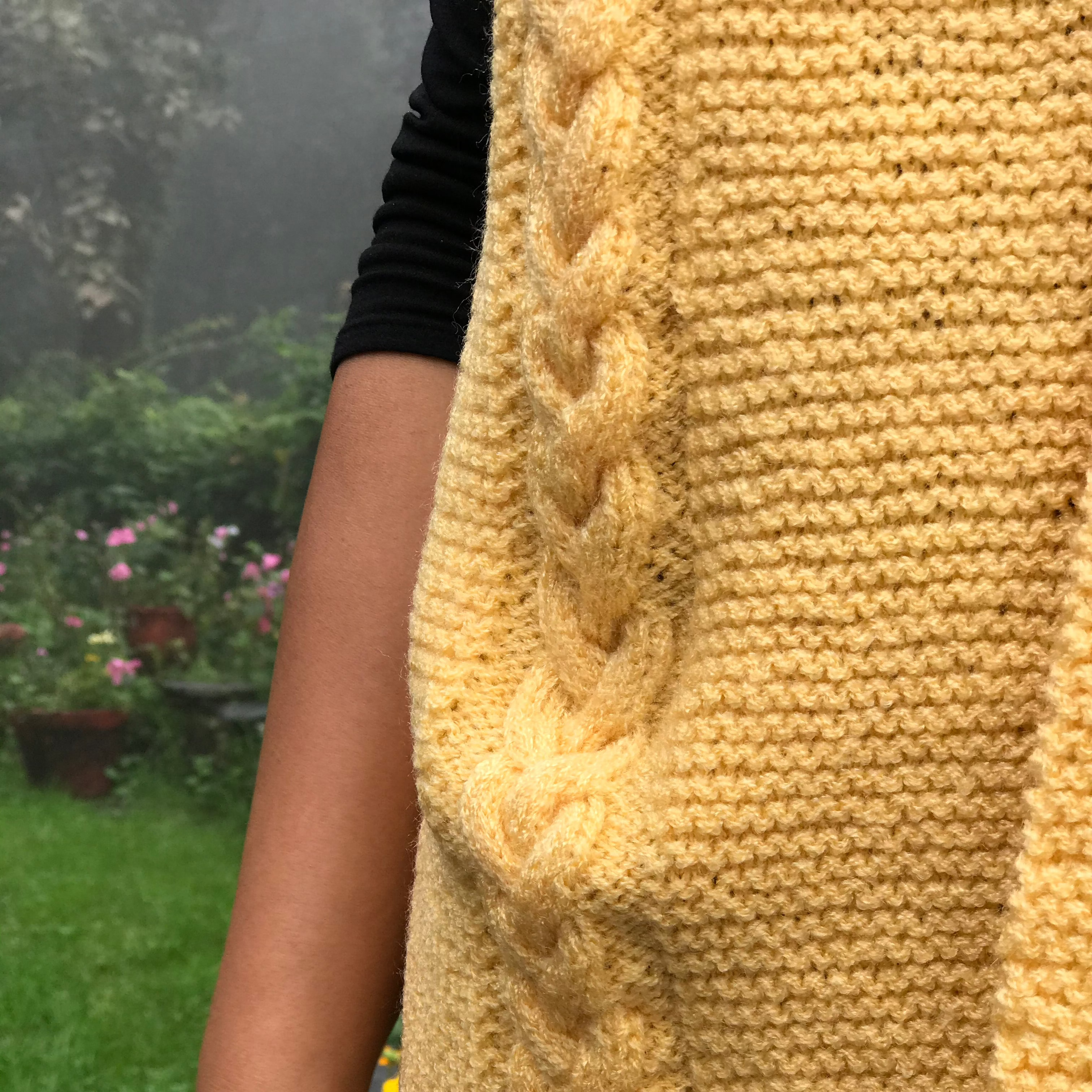 Hand-knitted Yellow Woollen Muffler Hand-knitted Yellow Woollen Muffler